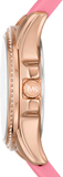 Michael Kors Mini Pilot Quartz Rose Gold Dial Pink Silicone Strap Watch For Women - MK7375