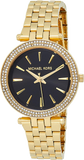 Michael Kors Mini Darci Quartz Black Dial Gold Steel Strap Watch For Women - MK3738