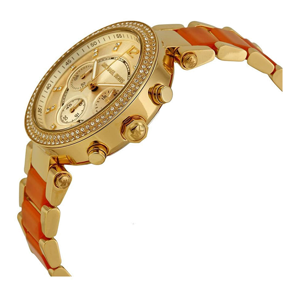 Michael Kors Parker Gold Dial Two Tone Steel Strap Watch for Women - MK6139