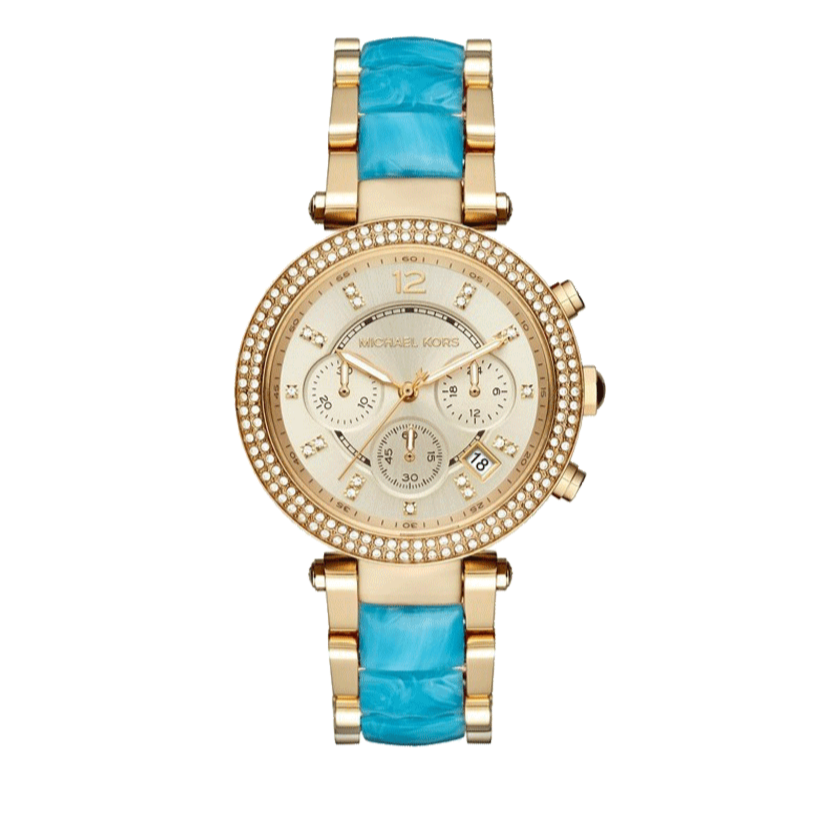Michael Kors Parker Gold Dial Two Tone Steel Strap Watch for Women - MK6364
