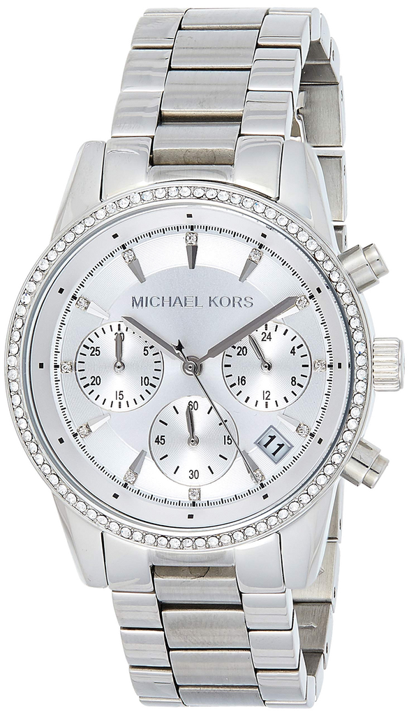 Michael Kors Ritz Silver Dial Silver Steel Strap Watch for Women - MK6428
