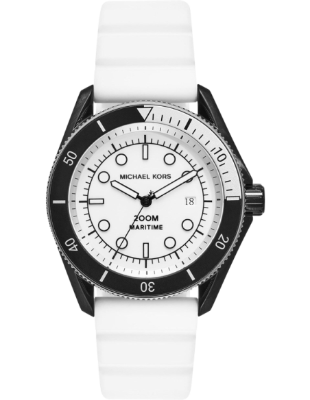 Michael Kors Maritime Analog White Dial White Silicone Strap Watch for Men - MK9159