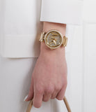 Michael Kors Parker Analog Crystals Gold Dial Gold Steel Strap Watch For Women - MK7283