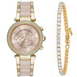 Michael Kors Parker Gold Dial Two Tone Steel Strap Watch for Women - MK6326