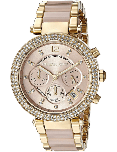 Michael Kors Parker Gold Dial Two Tone Steel Strap Watch for Women - MK6326