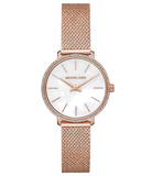 Michael Kors Pyper Quartz Mother of Pearl White Dial Rose Gold Mesh Strap Watch For Women - MK4588