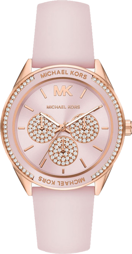 Michael Kors Quartz Pink Dial Pink Silicone Strap Watch For Women - MK6946