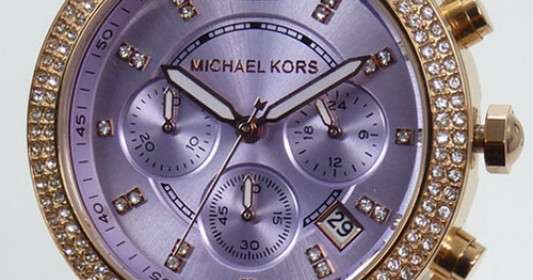 Michael Kors Parker Purple Dial Rose Gold Steel Strap Watch for Women - MK6169