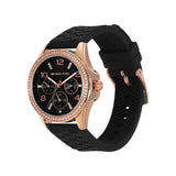 Michael Kors Mini Pilot Black Dial Black Silicone Strap Watch For Women - MK7373