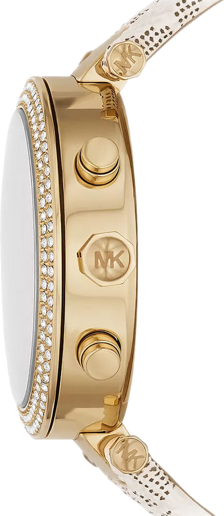 Michael Kors Parker Chronograph White Dial White Leather Strap Watch For Women - MK6916