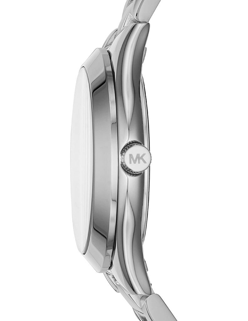 Michael Kors Mini Slim Runway Silver Dial Silver Steel Strap Watch for Women - MK3548