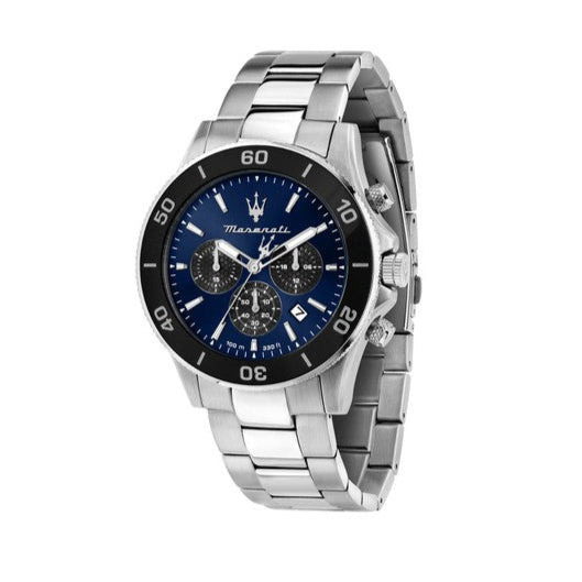 Maserati Competizione Chronograph Blue Dial Silver Steel Strap Watch For Men - R8873600009