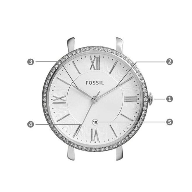 Fossil Jacqueline White Dial Silver Steel Strap Watch for Women - ES3631