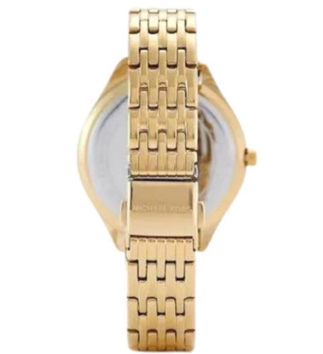 Michael Kors Mindy Three Hand White Dial Rose Gold Steel Strap Watch for Women - MK7078