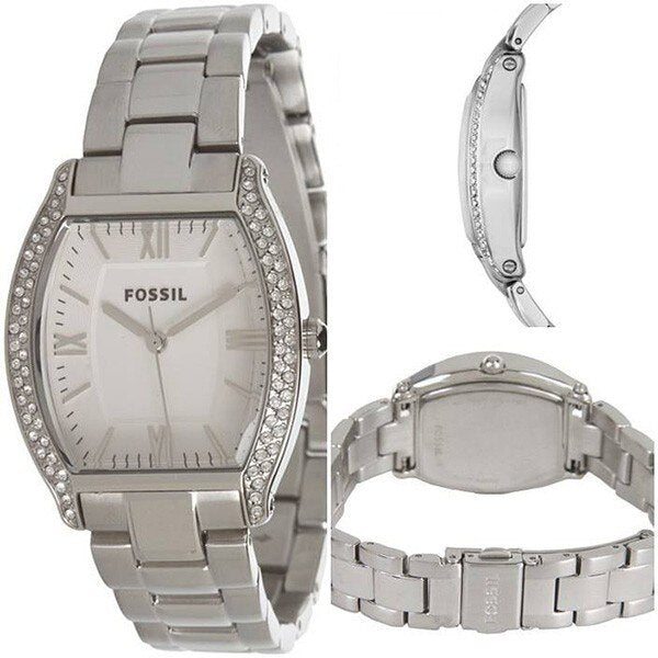 Fossil Wallace Silver Dial Silver Steel Strap Watch for Women - ES3174