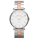 Marc Jacobs Baker White Dial Two Tone Steel Strap Watch for Women - MBM3312