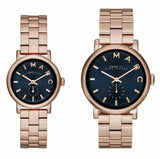 Marc Jacobs Baker Blue Dial Rose Gold Steel Strap Watch for Women - MBM3330
