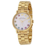 Marc Jacobs Baker White Dial Gold Steel Strap Watch for Women - MBM3440