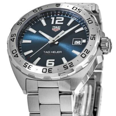 Tag Heuer Formula 1 Blue Dial Silver Steel Strap Watch for Men - WAZ1118.BA0875