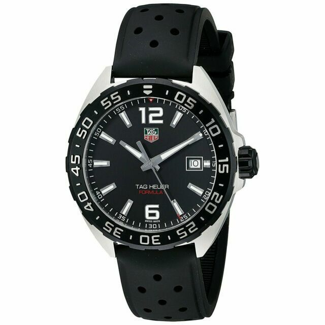 Tag Heuer Formula 1 Quartz Black Dial Black Rubber Strap Watch for Men - WAZ1110.FT8023