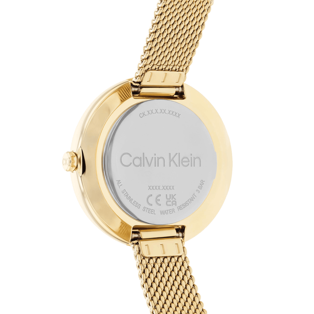 Calvin Klein Authentic White Dial Rose Gold Mesh Bracelet Watch for Women - K8G23526