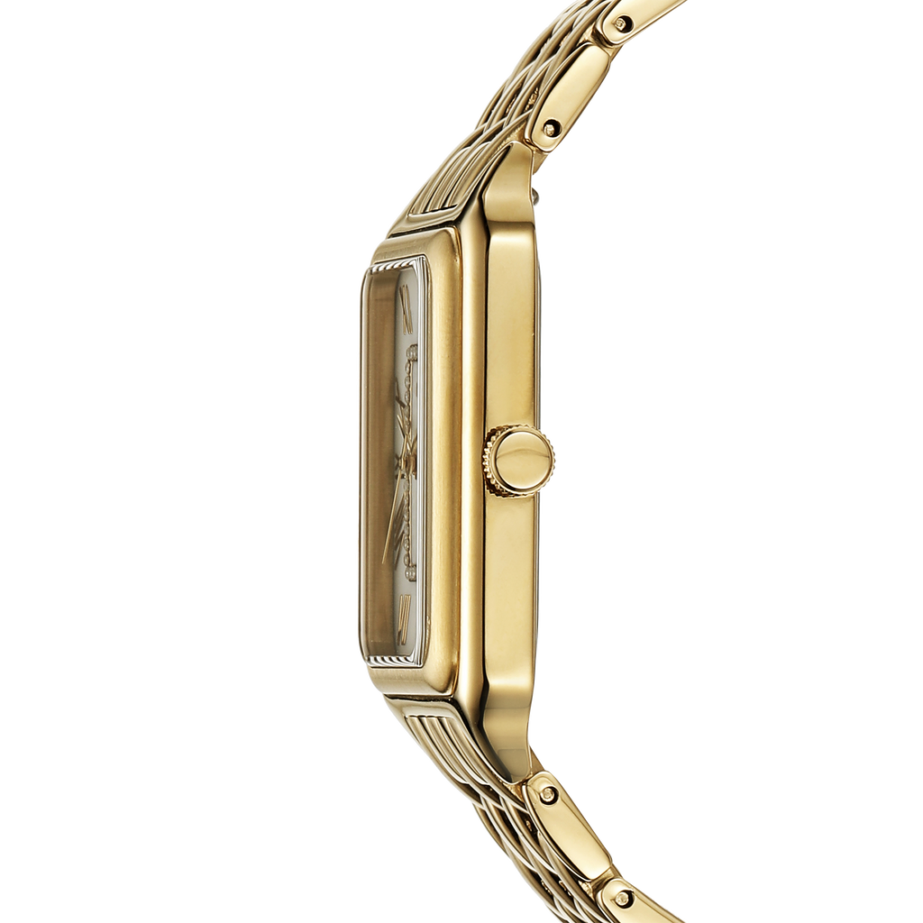 Fossil Raquel Three Hand Mother of Pearl Dial Gold Steel Strap Watch For Women - ES5304