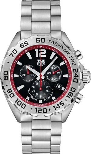 Tag Heuer Formula 1 Chronograph Black Dial Silver Steel Strap Watch for Men - CAZ101Y.BA0842