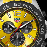 Tag Heuer Formula 1 Chronograph Yellow Dial Yellow Rubber Strap Watch for Men - CAZ101AM.FT8054