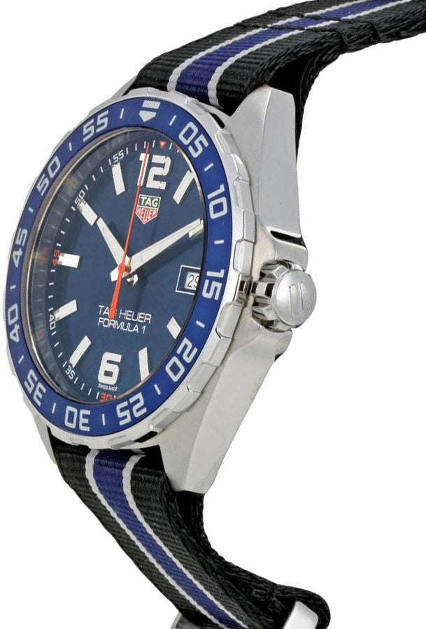 Tag Heuer Formula 1 Quartz Blue Dial Two Tone NATO Strap Watch for Men - WAZ1010.FC8197