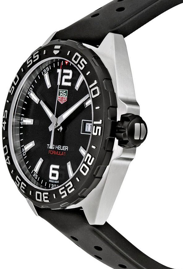Tag Heuer Formula 1 Quartz Black Dial Black Rubber Strap Watch for Men - WAZ1110.FT8023
