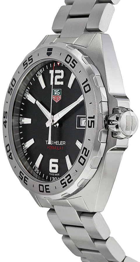 Tag Heuer Formula 1 Stainless Steel 41mm Black Dial Silver Steel Strap Watch for Men - WAZ1112.BA0875