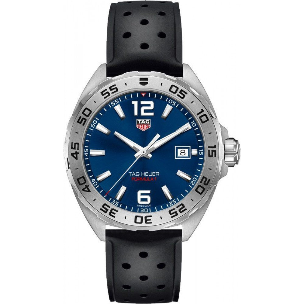 Tag Heuer Formula 1 Quartz Blue Dial Black Rubber Strap Watch for Men - WAZ1118.FT8023