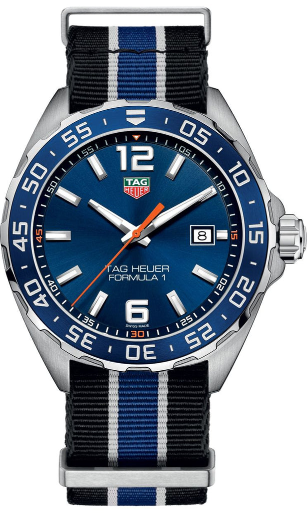 Tag Heuer Formula 1 Quartz Blue Dial Two Tone NATO Strap Watch for Men - WAZ1010.FC8197