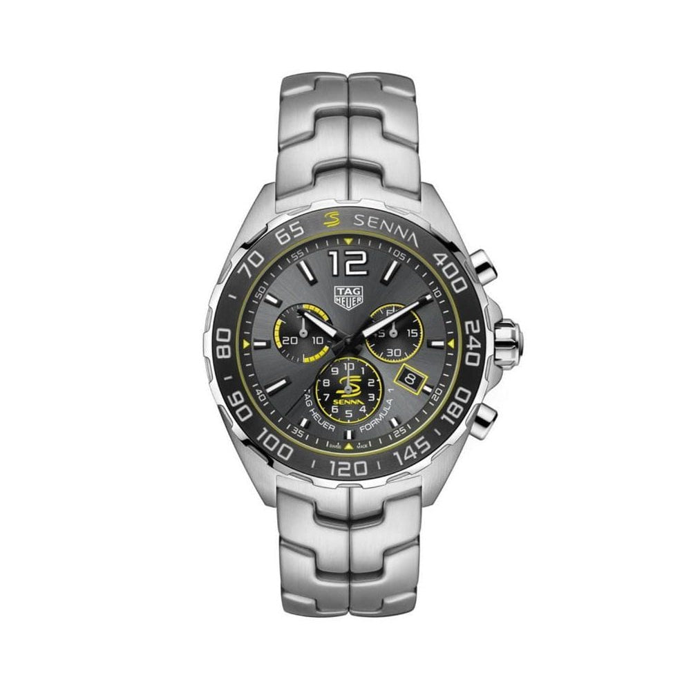 Tag Heuer Formula 1 Ayrton Senna Special Edition Grey Dial Silver Steel Strap Watch for Men - CAZ101AF.BA0637