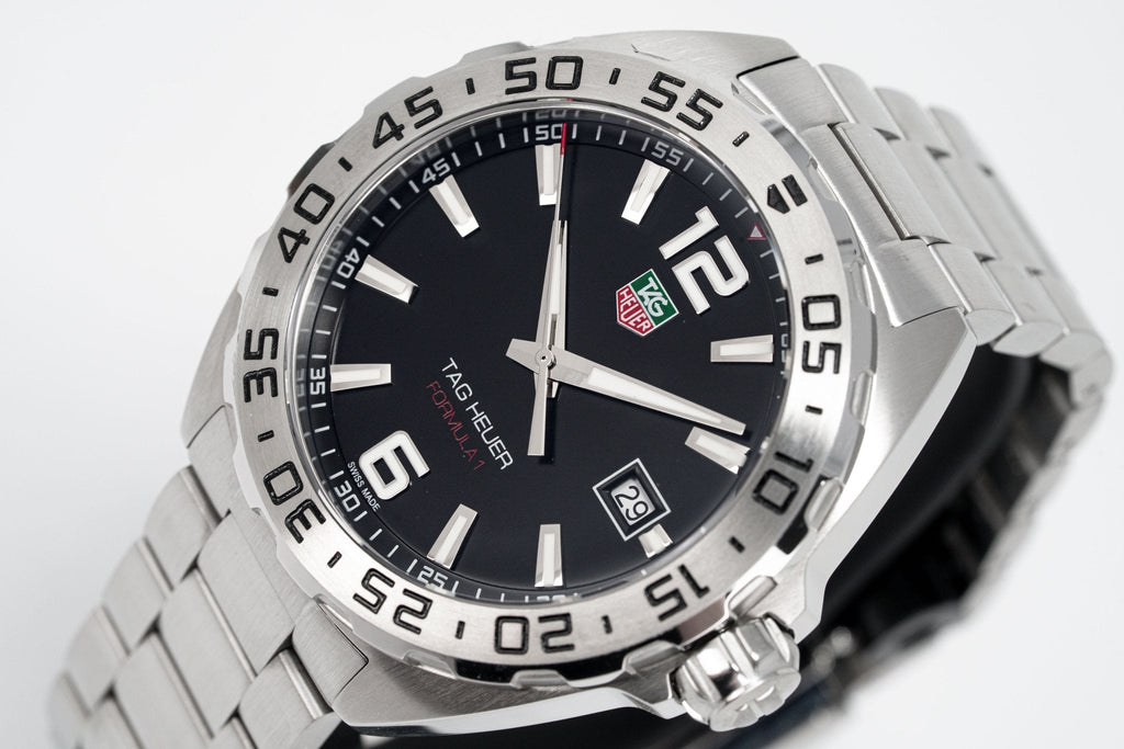 Tag Heuer Formula 1 Stainless Steel 41mm Black Dial Silver Steel Strap Watch for Men - WAZ1112.BA0875