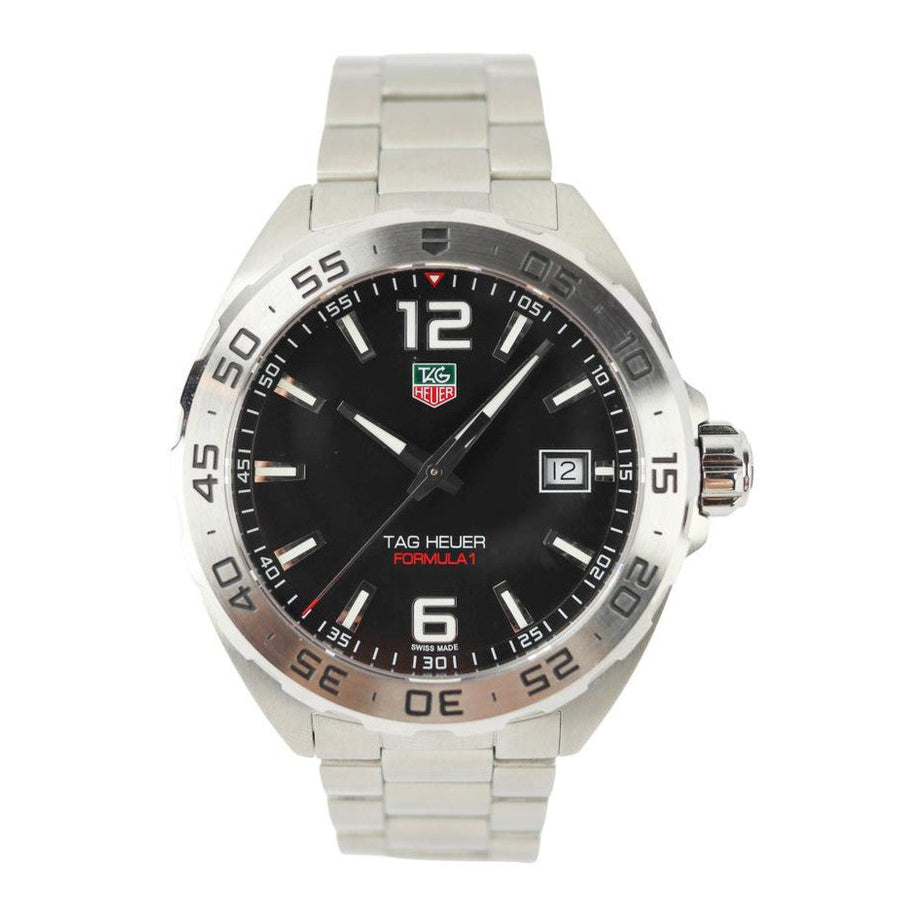 Tag Heuer Formula 1 Stainless Steel 41mm Black Dial Silver Steel Strap Watch for Men - WAZ1112.BA0875