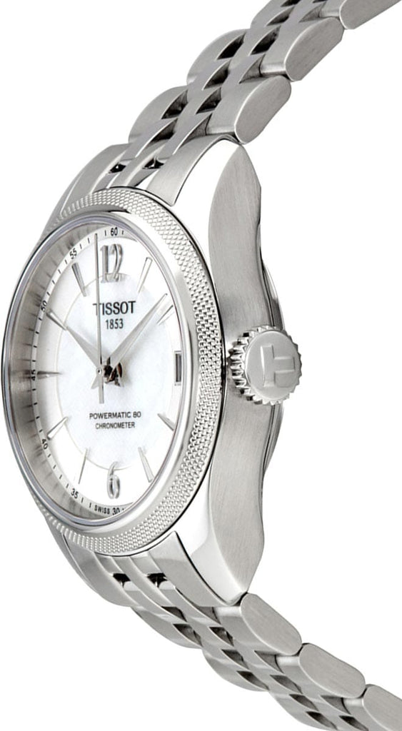 Tissot Ballade Powermatic 80 Automatic Mother of Pearl Dial Silver Steel Strap Watch For Women - T108.208.11.117.00