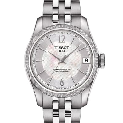 Tissot Ballade Powermatic 80 Automatic Mother of Pearl Dial Silver Steel Strap Watch For Women - T108.208.11.117.00
