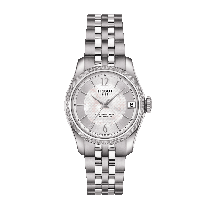 Tissot Ballade Powermatic 80 Automatic Mother of Pearl Dial Silver Steel Strap Watch For Women - T108.208.11.117.00