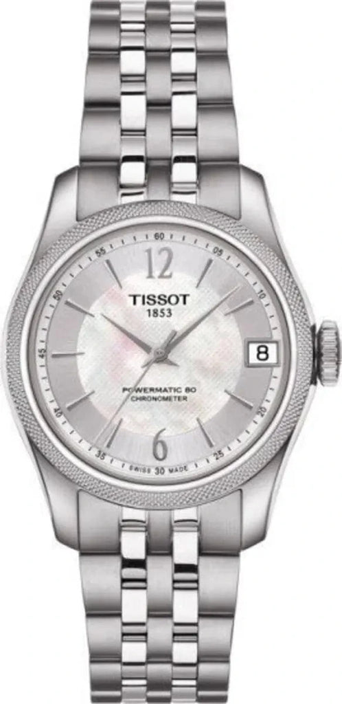 Tissot Ballade Powermatic 80 Automatic Mother of Pearl Dial Silver Steel Strap Watch For Women - T108.208.11.117.00