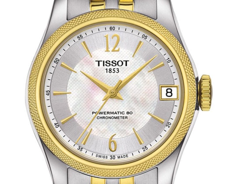 Tissot Ballade Powermatic 80 Mother of Pearl Silver Dial Two Tone Steel Strap Watch For Women - T108.208.22.117.00