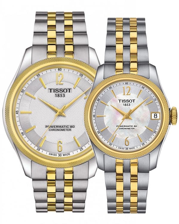 Tissot Ballade Powermatic 80 Mother of Pearl Silver Dial Two Tone Steel Strap Watch For Women - T108.208.22.117.00