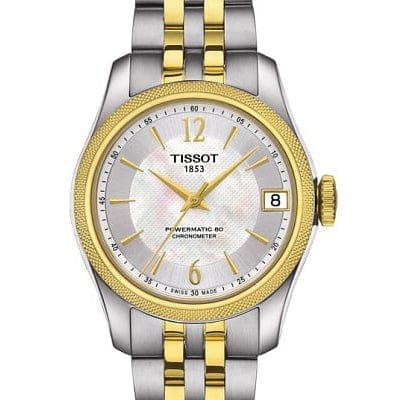 Tissot Ballade Powermatic 80 Mother of Pearl Silver Dial Two Tone Steel Strap Watch For Women - T108.208.22.117.00