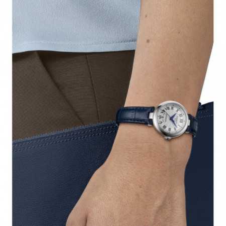 Tissot Bellissima Automatic Silver Dial Blue Leather Strap Watch For Women - T126.207.16.013.00