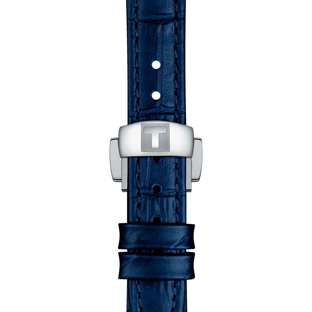 Tissot Bellissima Automatic Silver Dial Blue Leather Strap Watch For Women - T126.207.16.013.00