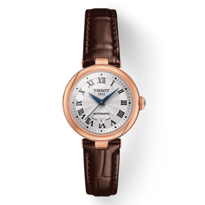 Tissot Bellissima Automatic Silver Dial Brown Leather Strap Watch For Women - T126.207.36.013.00