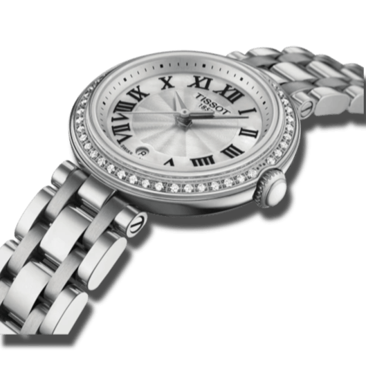 Tissot Bellissima Small Lady Diamonds Silver Dial Silver Steel Strap Watch For Women - T126.010.61.113.00
