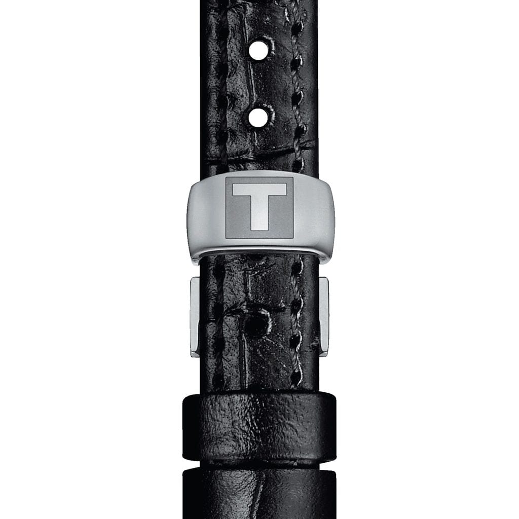 Tissot Bellissima Small Lady Silver Dial Black Leather Strap Watch For Women - T126.010.16.013.00