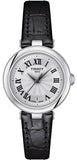 Tissot Bellissima Small Lady Silver Dial Black Leather Strap Watch For Women - T126.010.16.013.00
