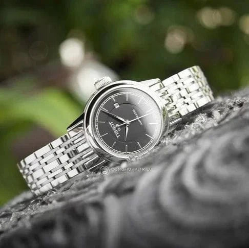 Tissot Carson Automatic Black Dial Silver Steel Strap Watch For Women - T085.207.11.051.00